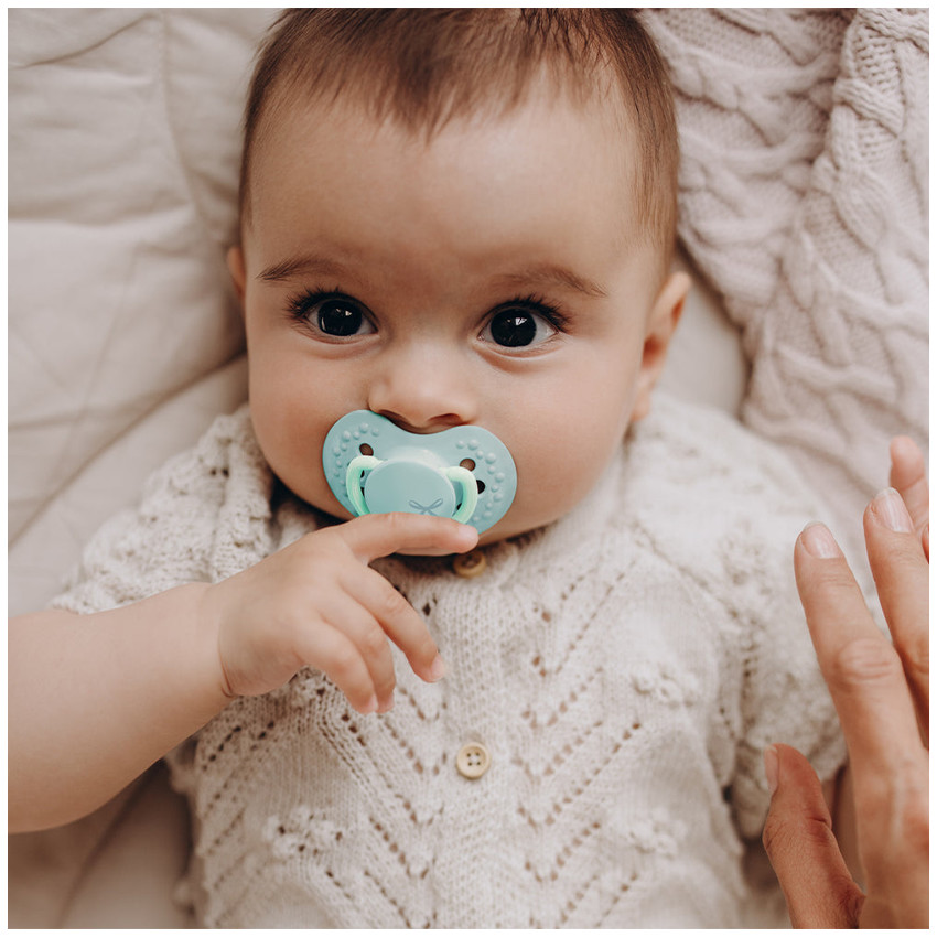 Sucette Dynamic Silicone Newborn Babyshower Blue 