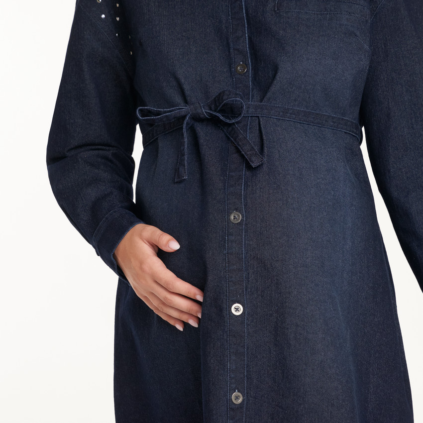 Robe-chemise de grossesse en denim 