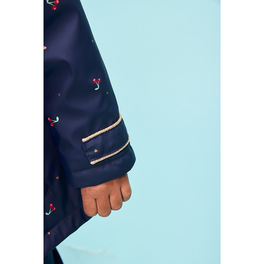 Parka met waterafstotende coating en kersenprint voor meisjes 
