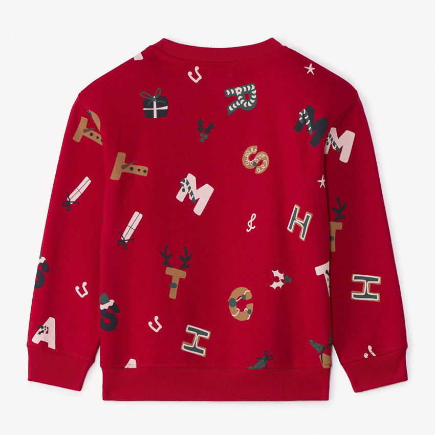 Sweat molleton de noël imprimé lettres pour garçon 