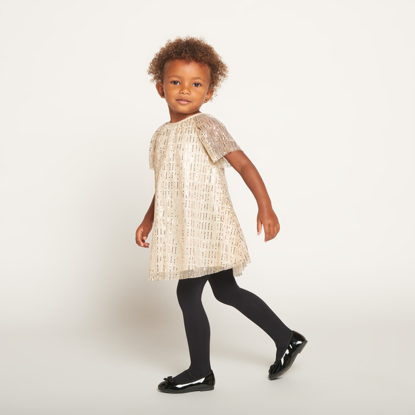 Glitterende korte mouwen feestjurk voor babymeisjes 