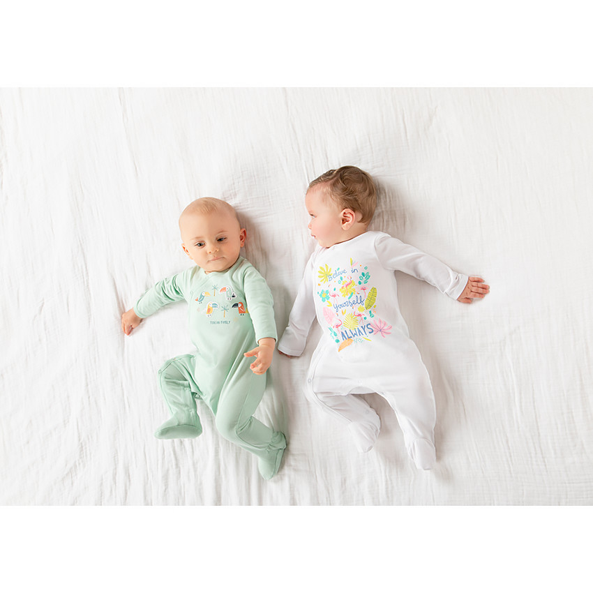 Lot de 3 dors bien en jersey imprimé toucans pour bébé garçon 