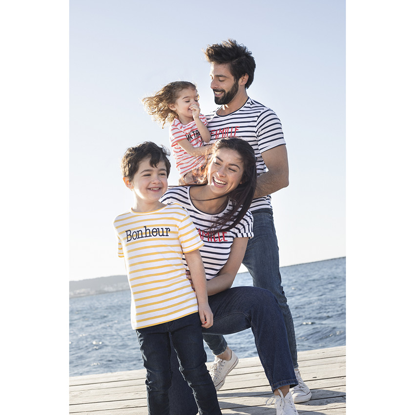 T-shirt mixte bébé à manches courtes marinière 