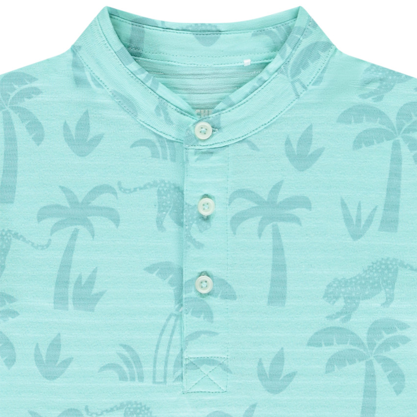 Polo manches courtes imprimé palmiers/léopards pour garçon 