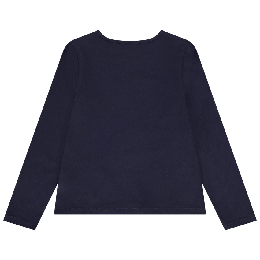 T-shirt manches longues à cœur pailleté pour fille 