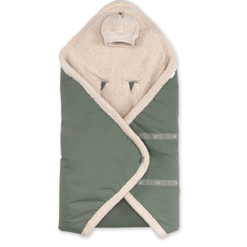 Wikkeldeken Biside voor autostoel 0+ - Pady + Teddy - Green - 0-12m 