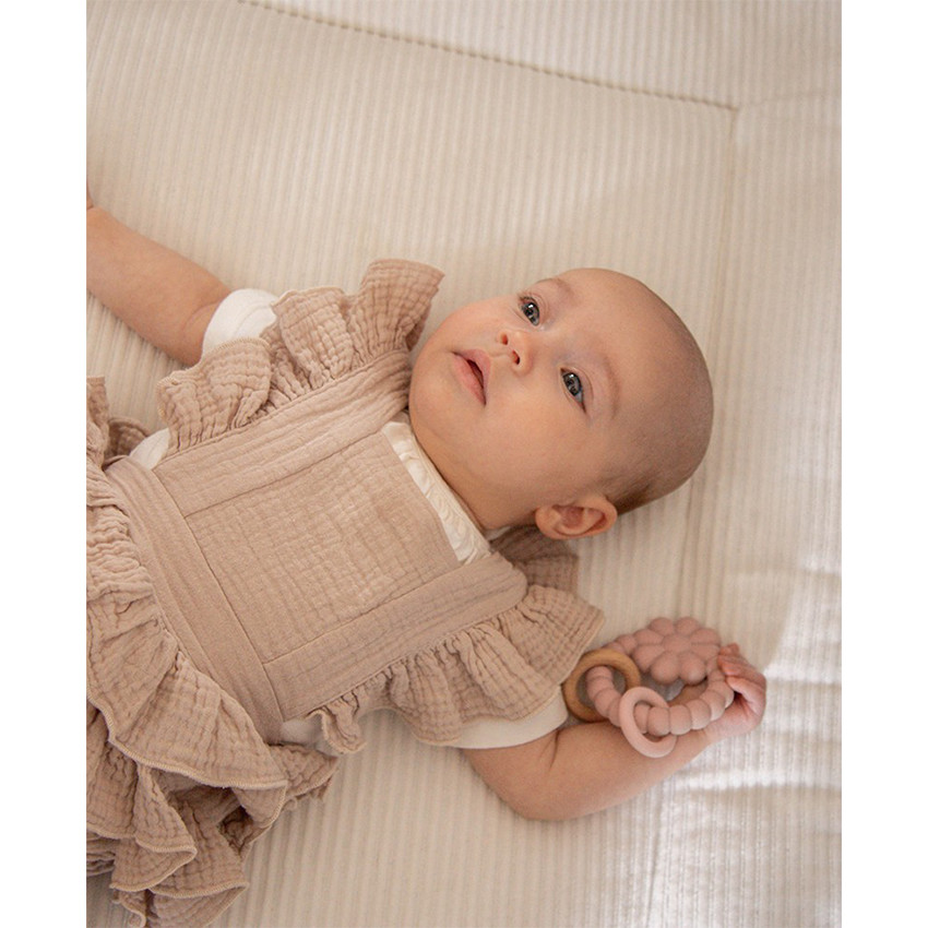 Anneau de dentition silicone Fleur Rose 