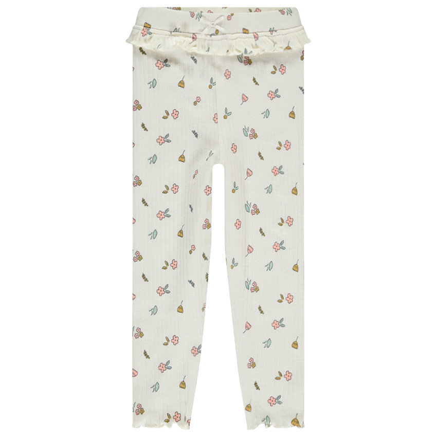 Lang broekje met volant en fantasieprint voor meisjes 