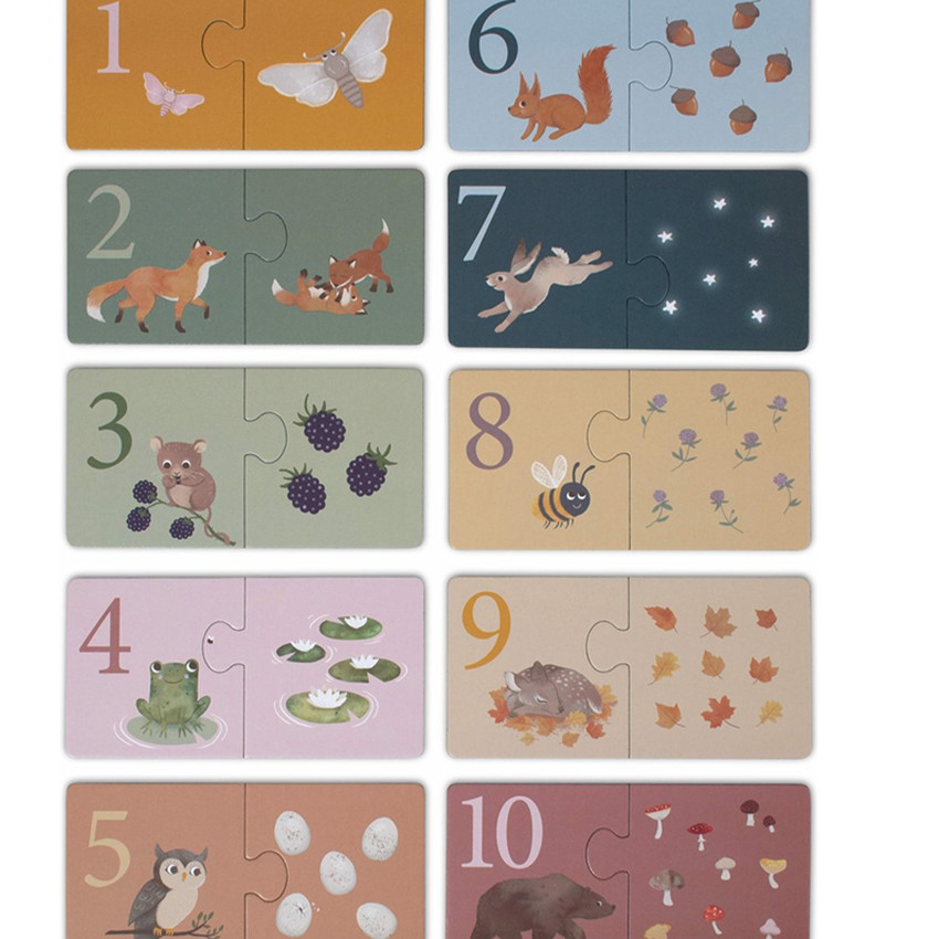 Set de 10 puzzles - Apprendre à compter - animaux Nordique 
