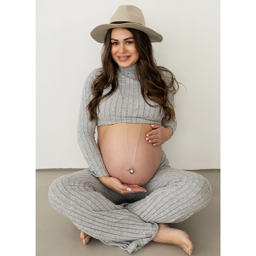 Bola zwangerschapsketting - Sofie black round 