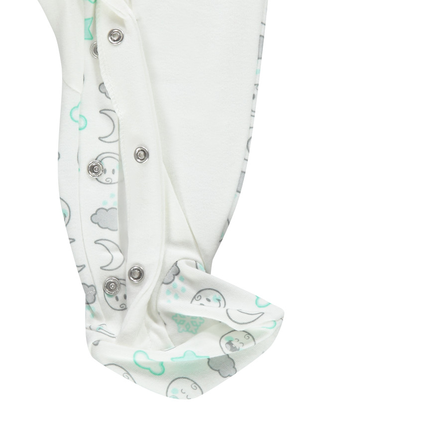 Dors-bien en jersey interlock avec Smiley Baby brodé en lurex 