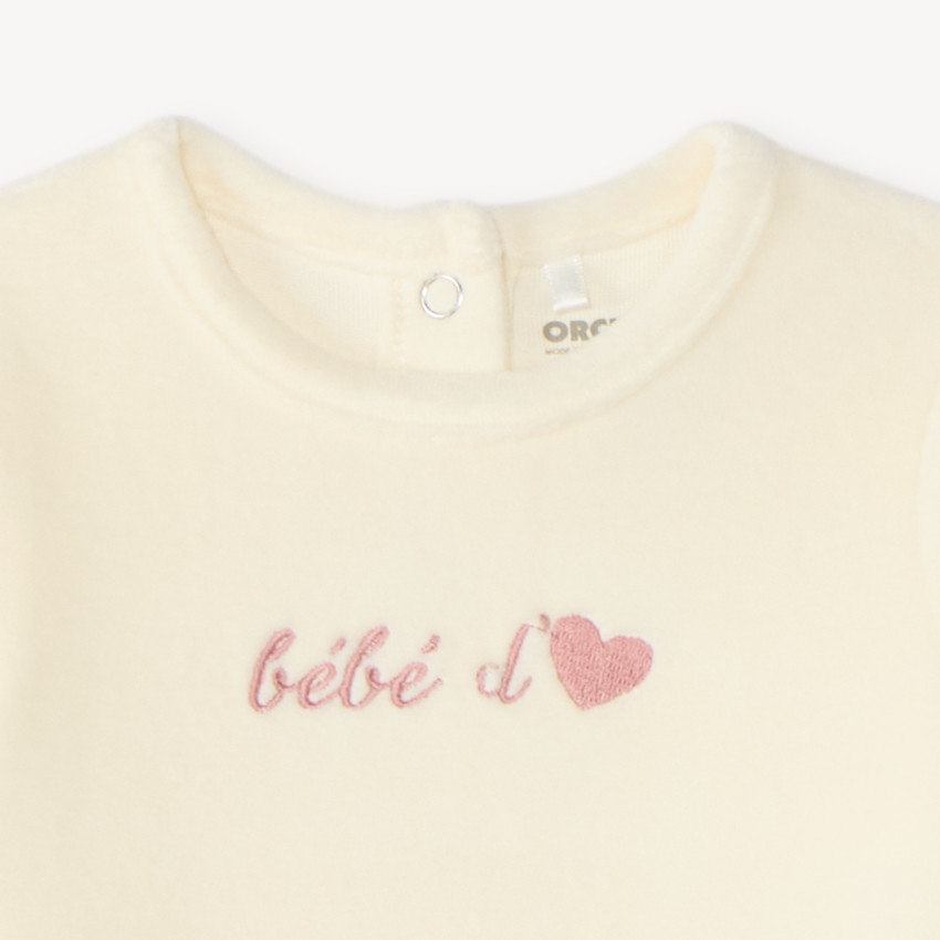 Velours romper voor meisje met fantasie borduursel 