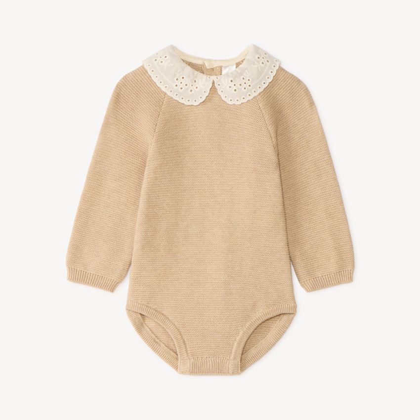 Combiné rompert met kraag voor babymeisje 