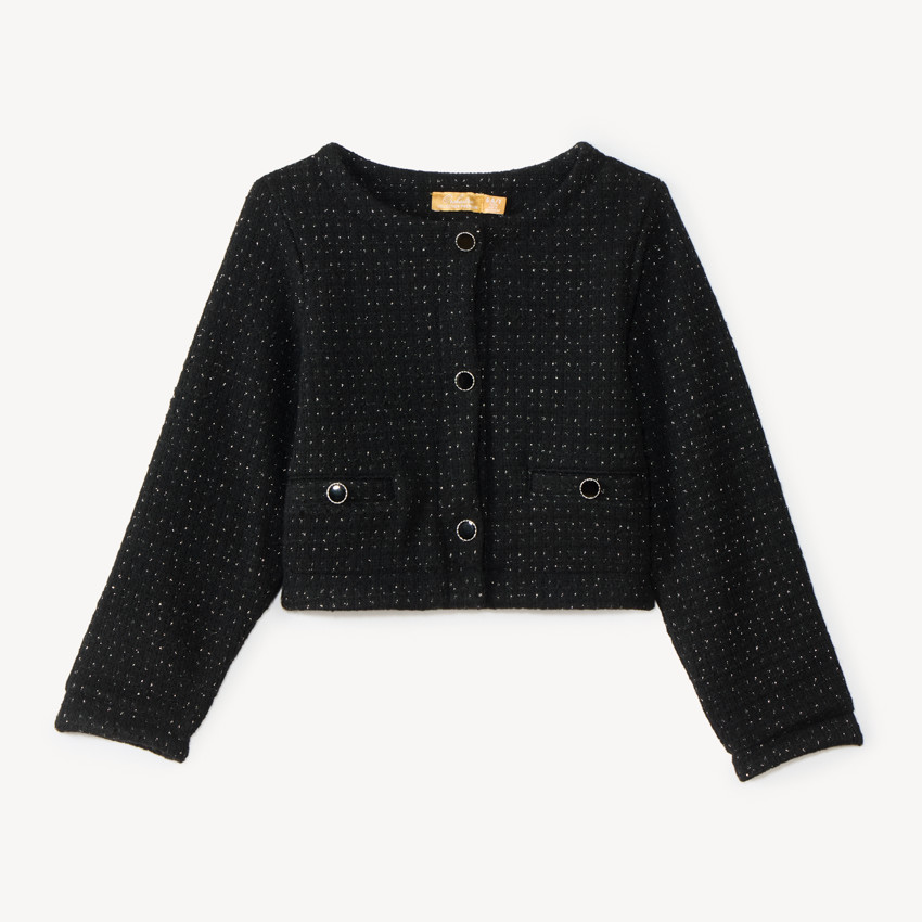 Veste tailleur scintillante en maille fantaisie fille 