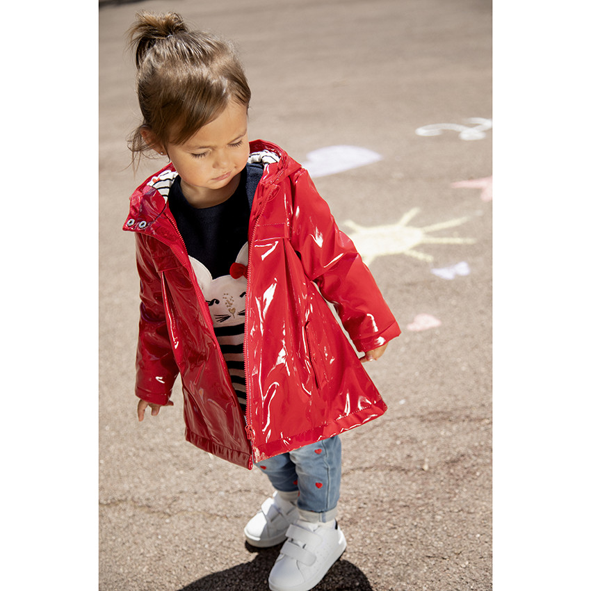 Parka vernie rouge pour bébé fille 