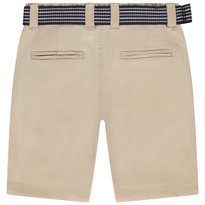 Bermuda uni avec ceinture fantaisie garçon 