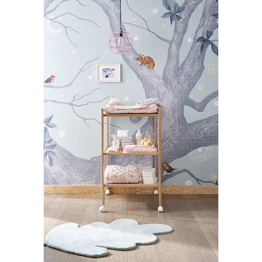 Table à langer 2 étagères Tiny - Hêtre vernis 