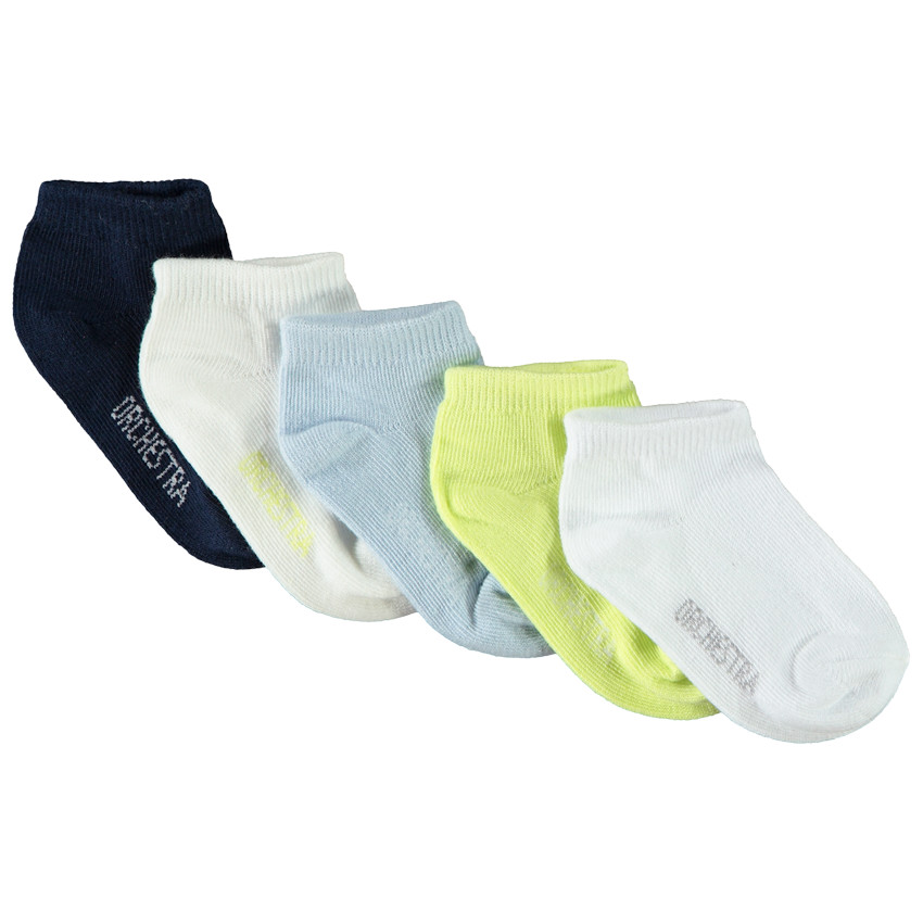 Set van 5 paren van korte effen sokken voor jongen 