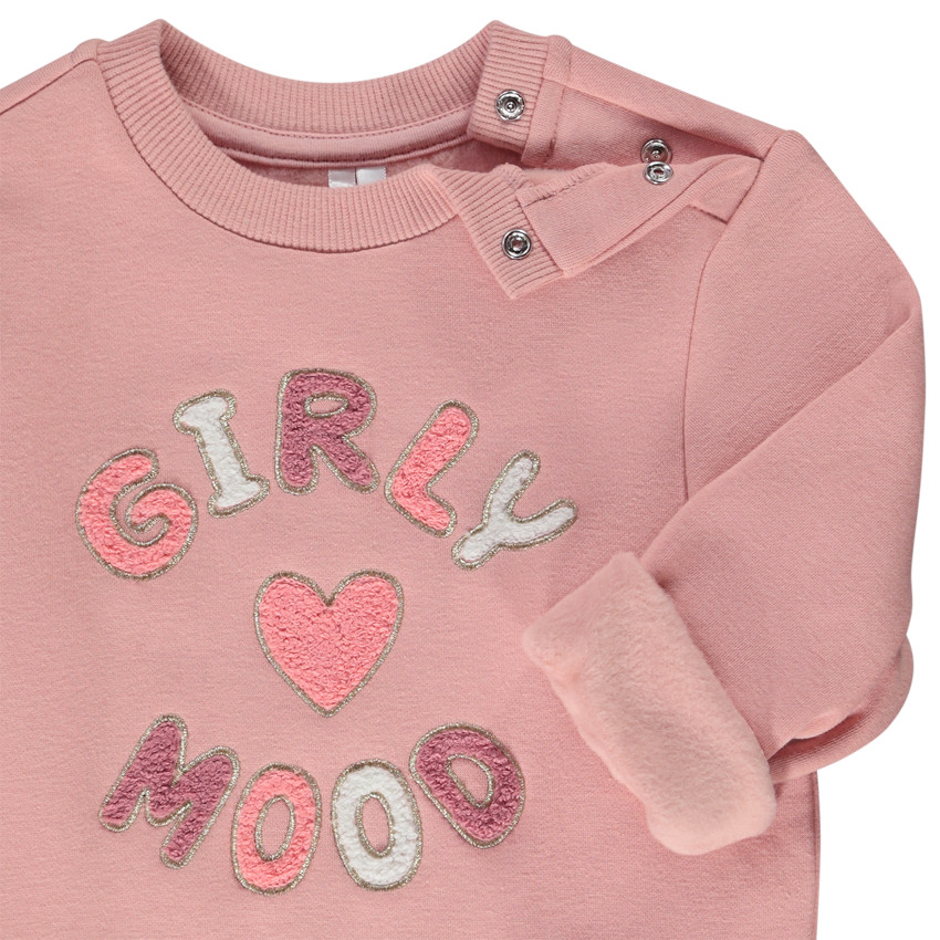 Sweatshirt in fleece met patches voor meisjes 