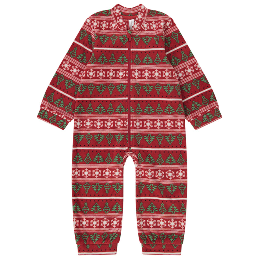 Pyjama topper in microfleece met kerstprint voor baby 