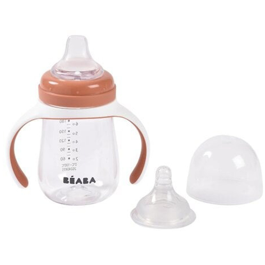 Biberon d'apprentissage 2 en 1 terracotta 210 ml  