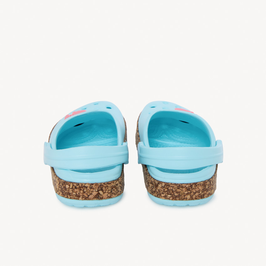 Bloemenbadslippers met kurk effect zool voor meisjes 