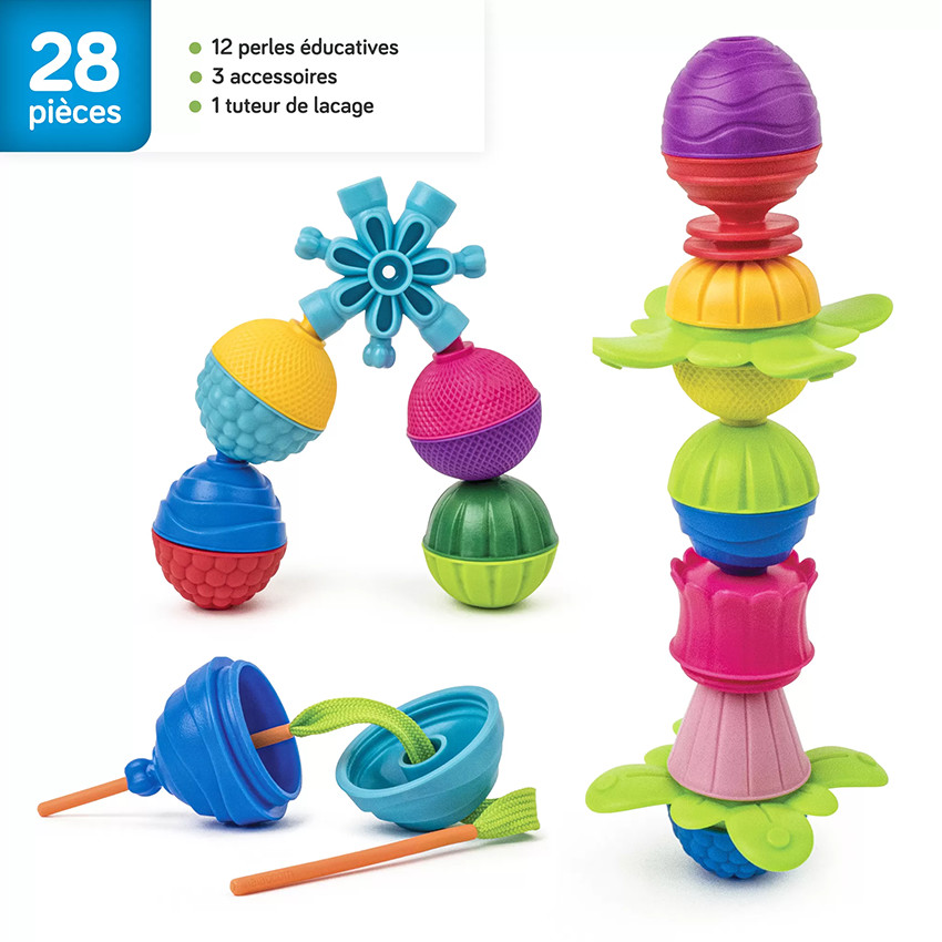 Sac de Perles Educatives et Accessoires 28 Pièces 