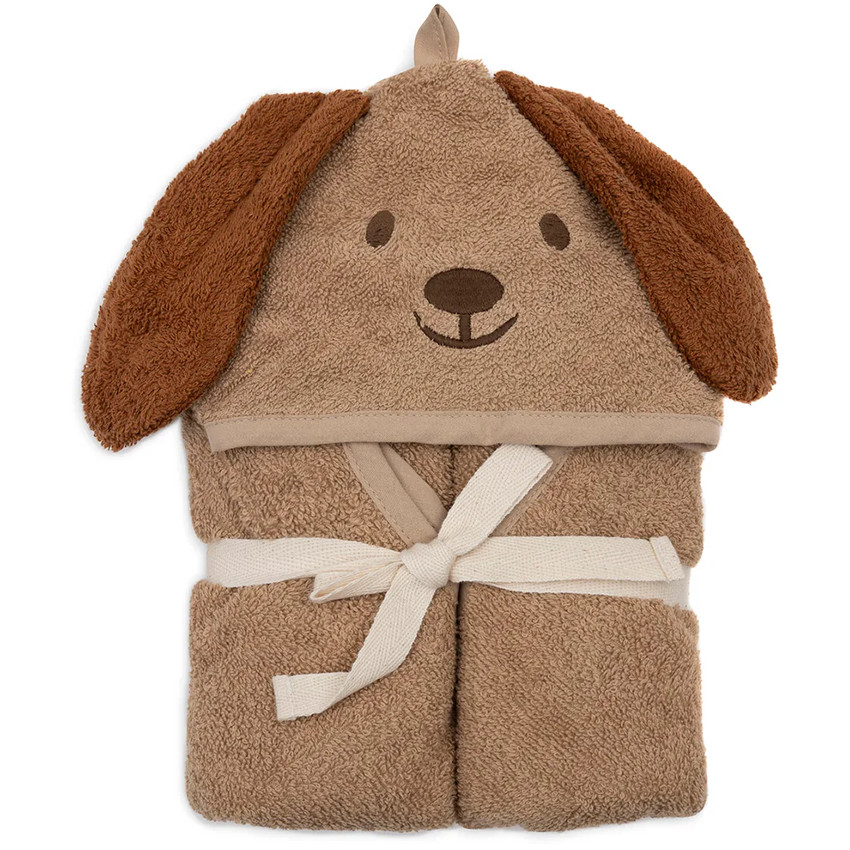 Cape de bain éponge - Diego le chien - Biscuit - 75 x 75 cm 