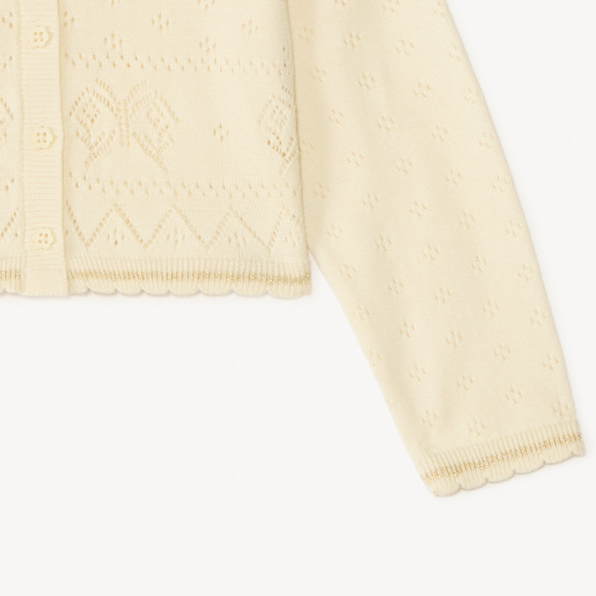 Ajuinen brei gilet met vlinders voor meisjesbaby's 