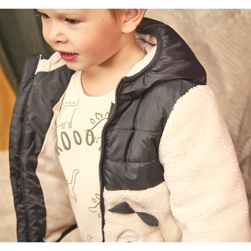 Sweatshirt in fleece met dinosaurussen voor babyjongen 