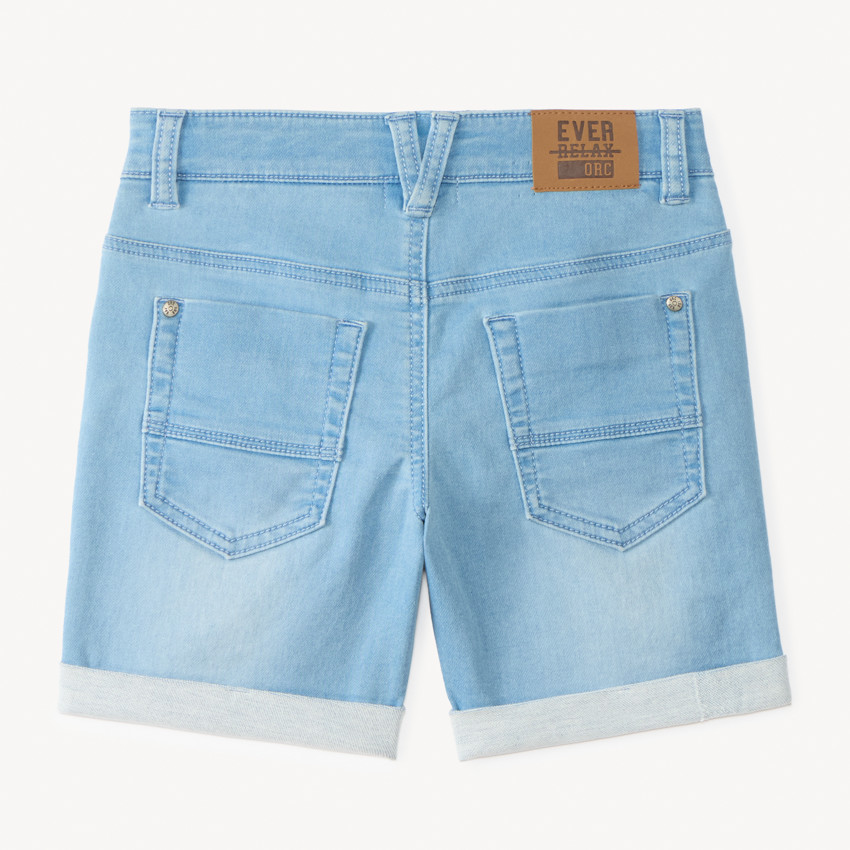 Jeans bermuda met omslag voor jongens 