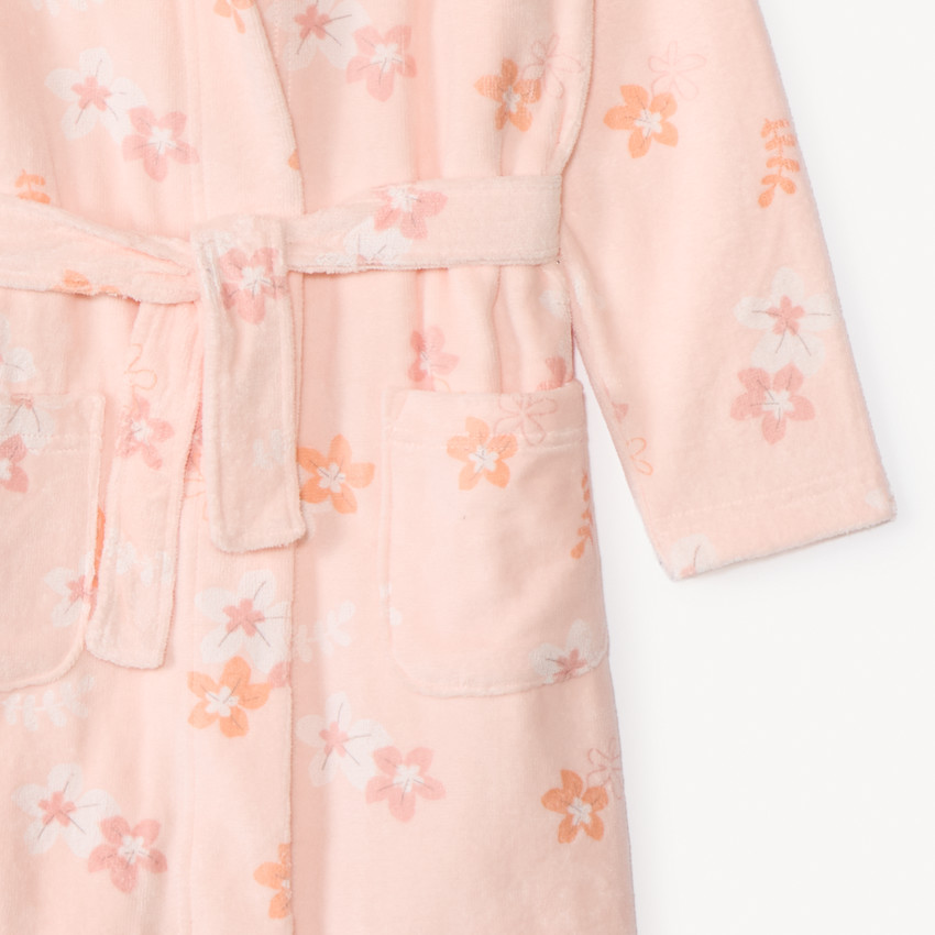 Badjas van badstof met bloemenprint voor meisjes 