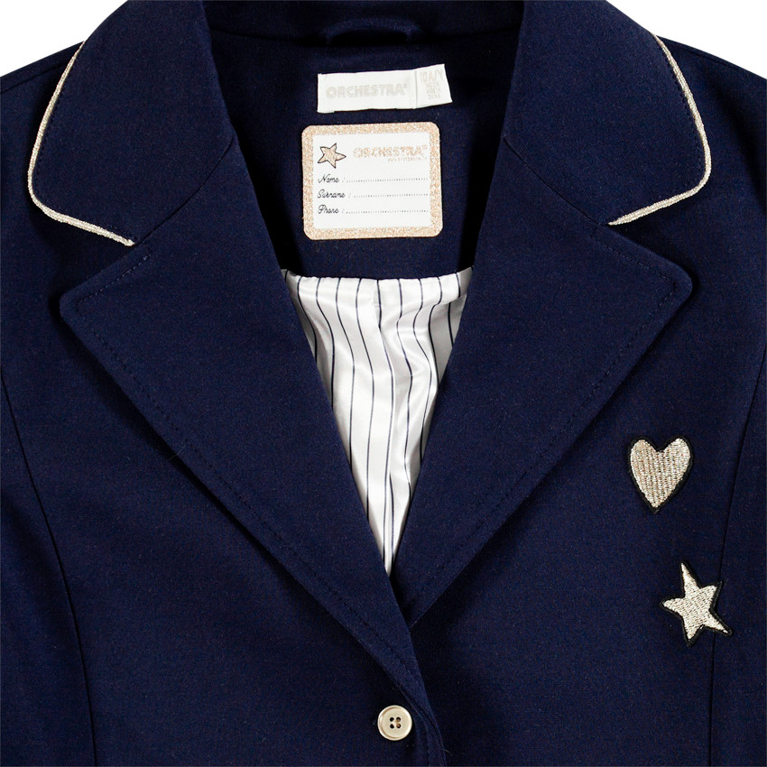 Blazer en molleton à motifs brodés et poches zippées 