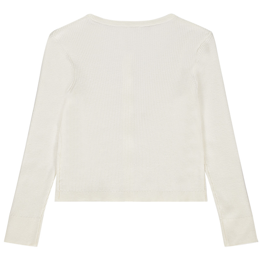 Gilet manches longues en tricot côtelé pour fille  