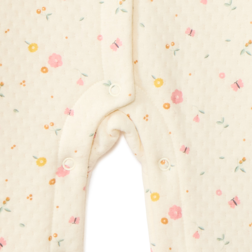 Lange doorgestikte jumpsuit met bloemenprint voor meisjes 