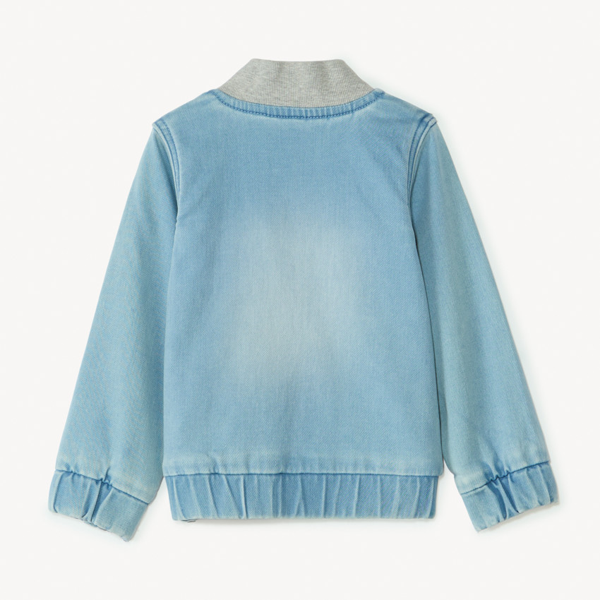 Veste bomber en jean à col côtelé pour bébé garçon 