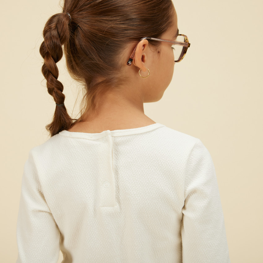 Robe bi-matière broderie étoile pour fille 