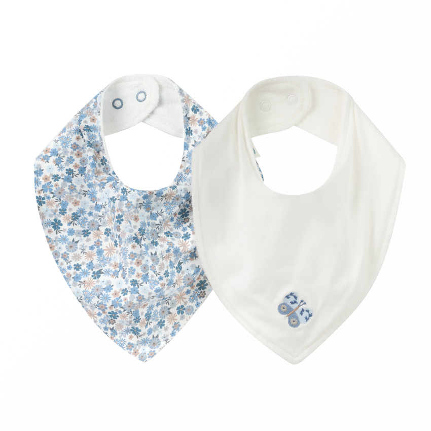 Lot de 2 bavoirs bandana Tiny Flowers 
