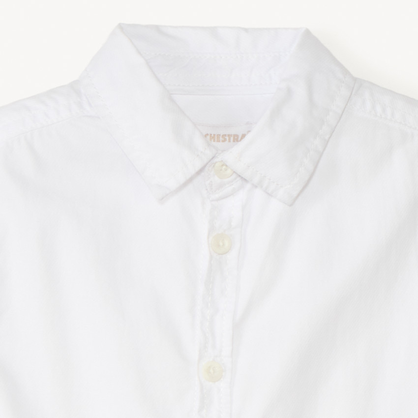 Chemise manches courtes blanche en coton 