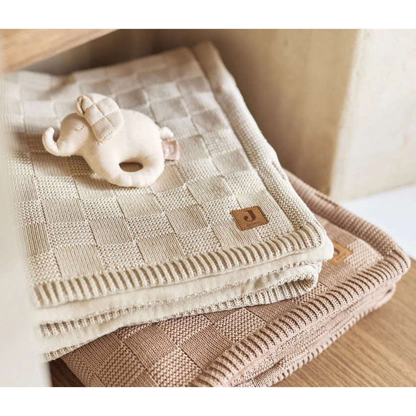 Couverture lit bébé Box Knit - Milky Coffee/Velvet -  100x150 cm 