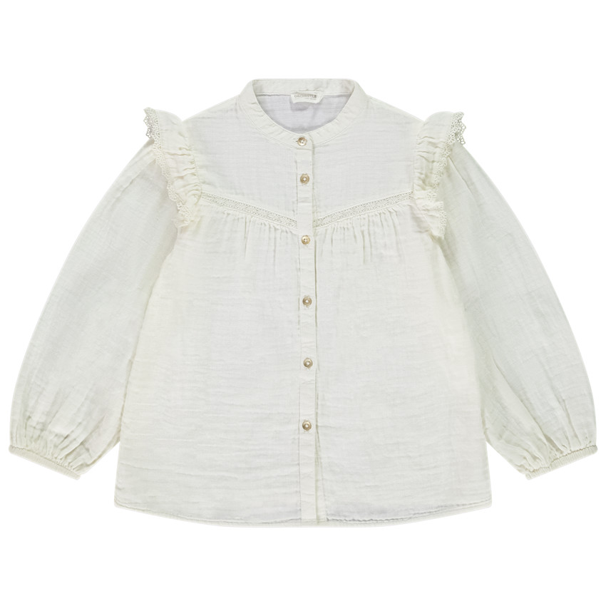 Pofmouwen lange blouse in tetra voor meisjes 