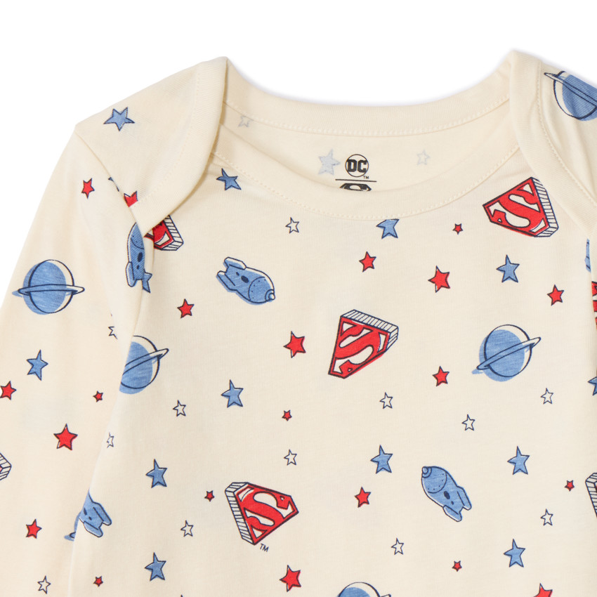 Set van 3 lange mouwen bodies Superman voor babyjongens met verschillende sluitingen volgens leeftijd 