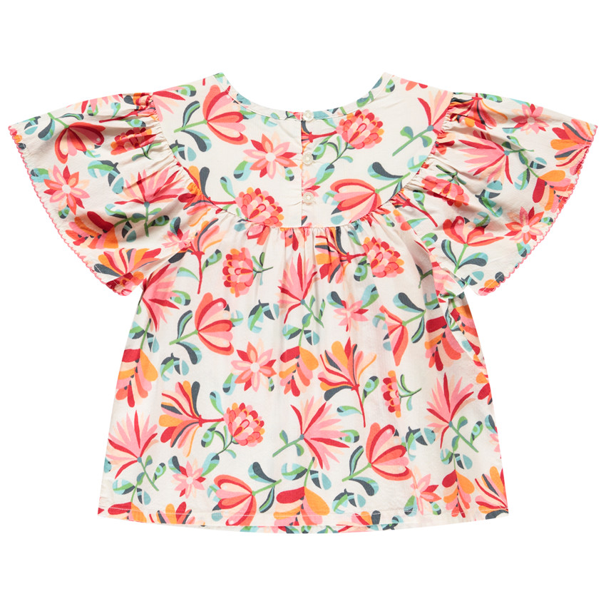 Tunique manches courtes évasées imprimé floral pour fille 