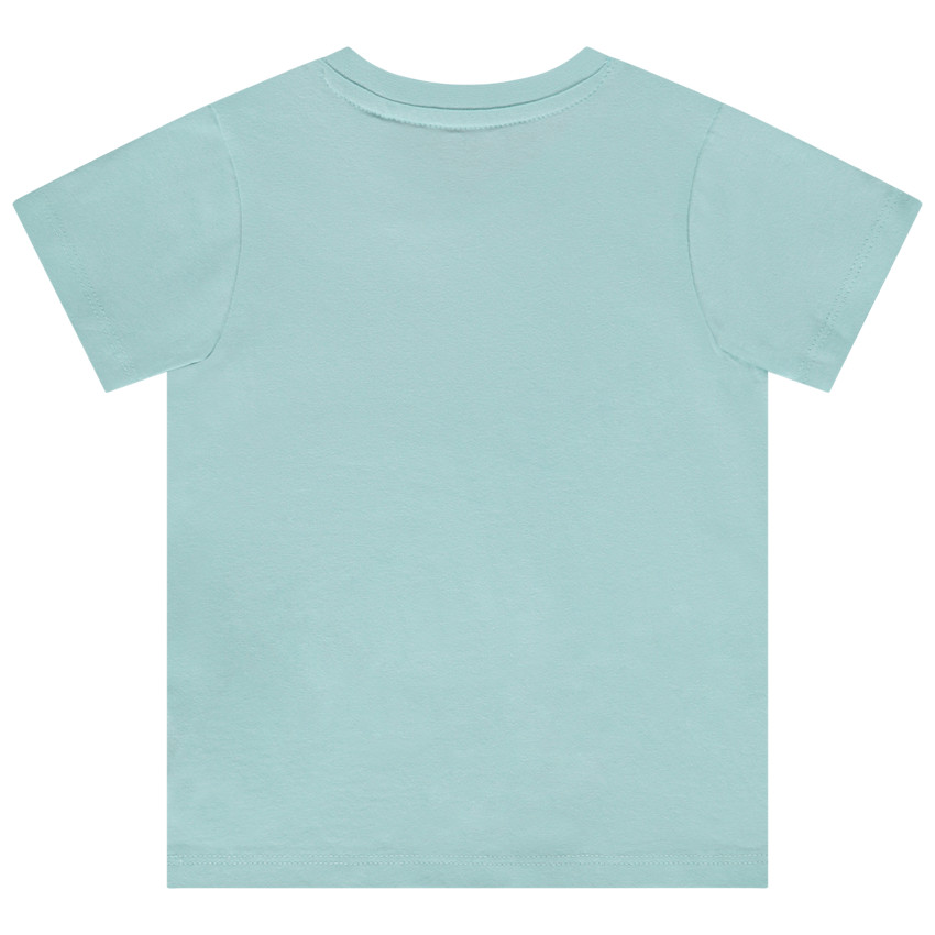 T-shirt in jersey met dierenprint en reliëfboodschap voor baby jongen 