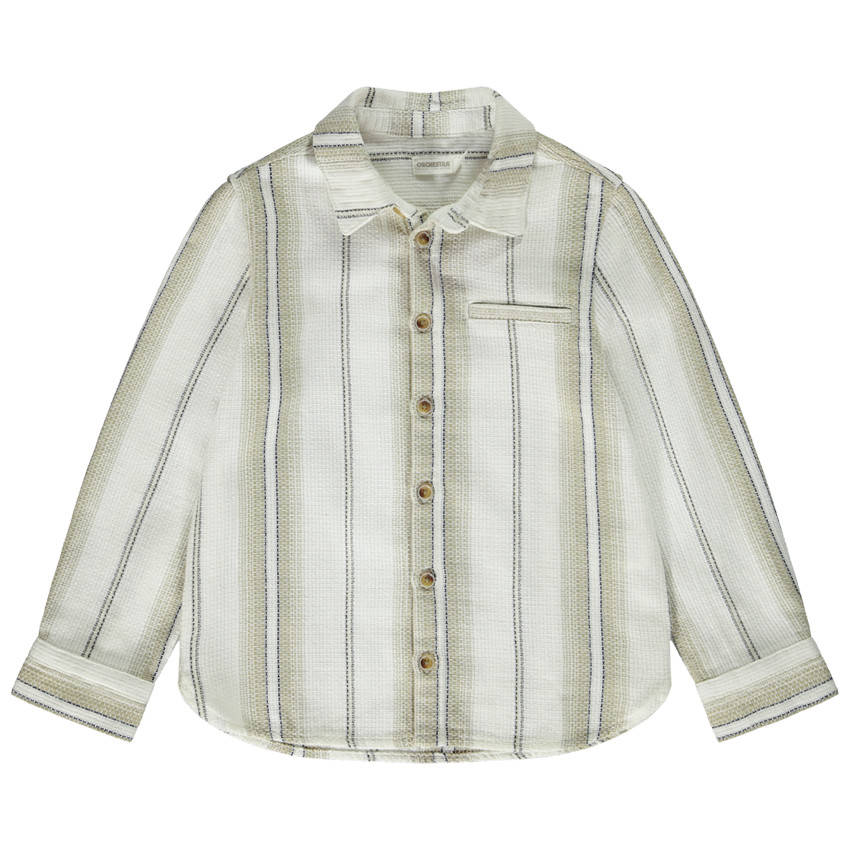 Lange mouwen katoenen piqué overhemd voor jongens 