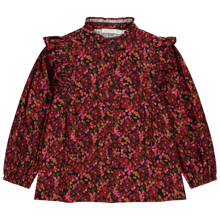 Tuniek met lange mouwen en bloemenprint voor meisjes 