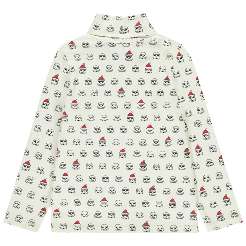 Ondertrui met rolkraag en Star Wars kerstprint voor jongen 