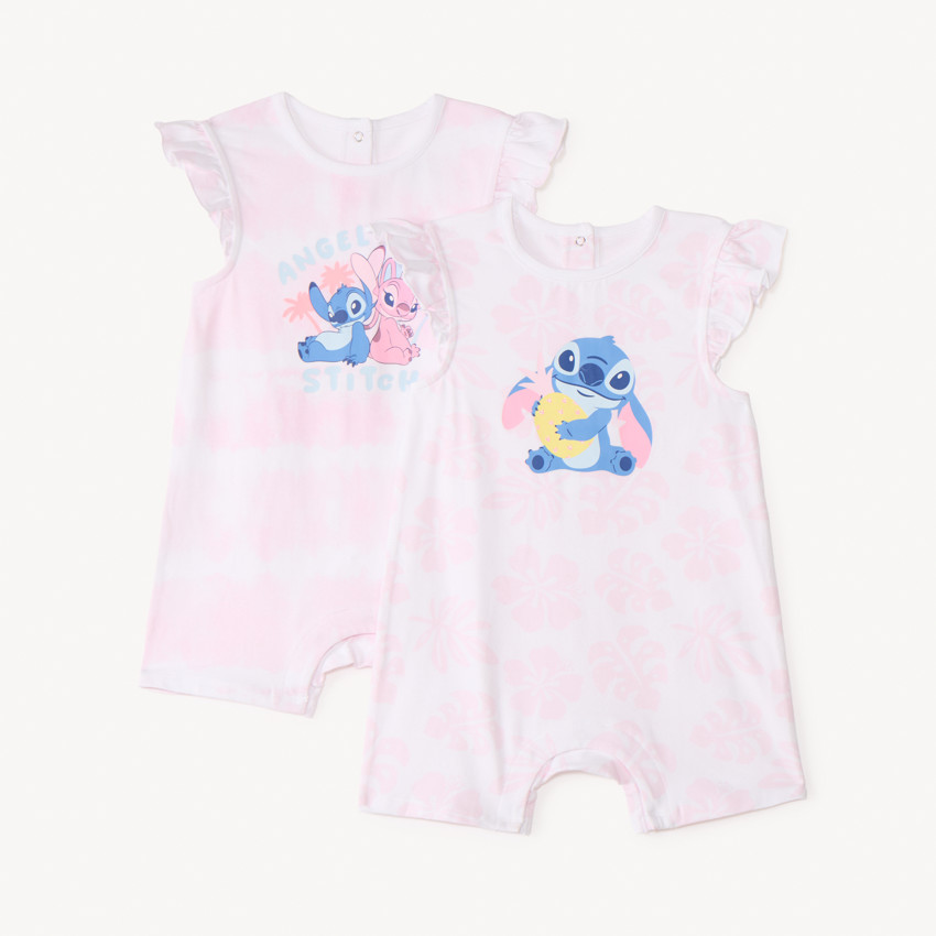 Set van 2 korte jumpsuits Stitch & Angel Disney voor babymeisjes 