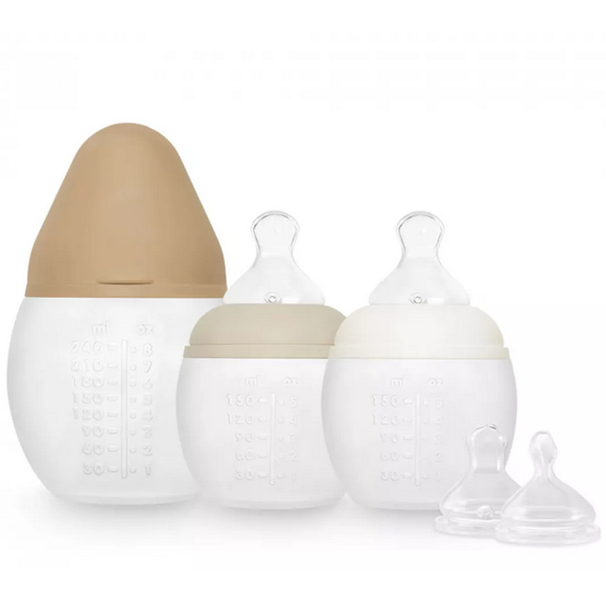 Coffret naissance biberons silicone Neutre Sand White Oats 