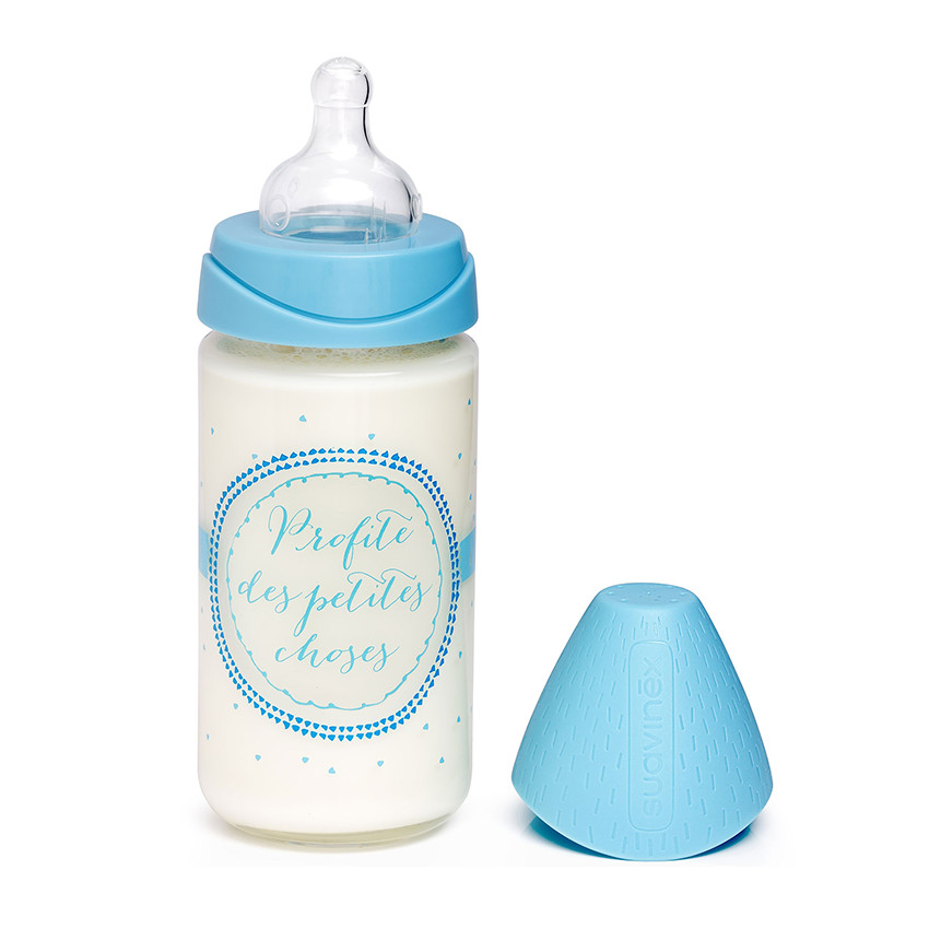 Glazen fles 240 ml - Blauw 